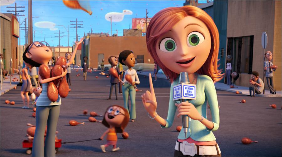 Sam Sparks reporting in Cloudy with a Chance of Meatballs